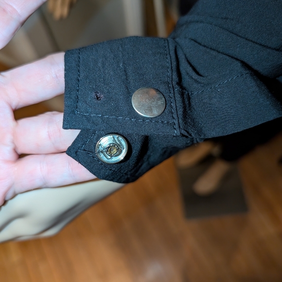 ONE TEASPOON Jumpsuit XS Black with silver snaps up the front. - Picture 9 of 11